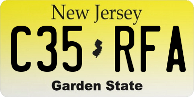 NJ license plate C35RFA