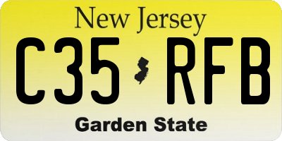 NJ license plate C35RFB