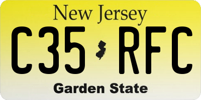 NJ license plate C35RFC