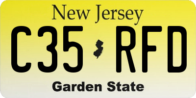NJ license plate C35RFD