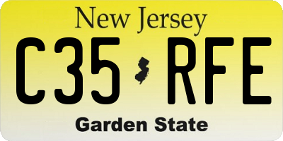 NJ license plate C35RFE