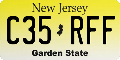 NJ license plate C35RFF