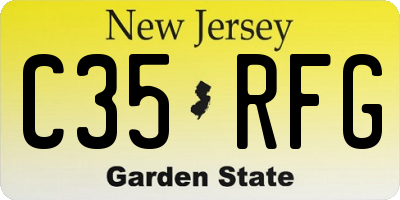 NJ license plate C35RFG