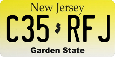 NJ license plate C35RFJ