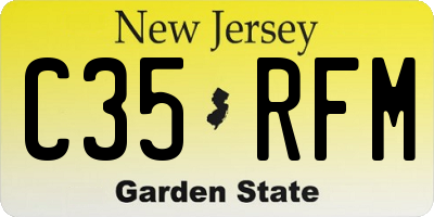NJ license plate C35RFM