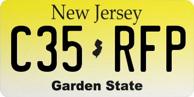 NJ license plate C35RFP