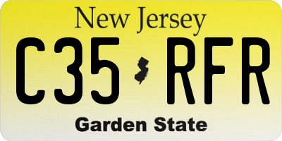 NJ license plate C35RFR
