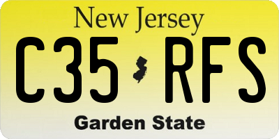 NJ license plate C35RFS