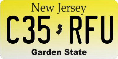 NJ license plate C35RFU