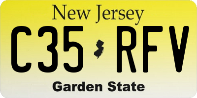 NJ license plate C35RFV