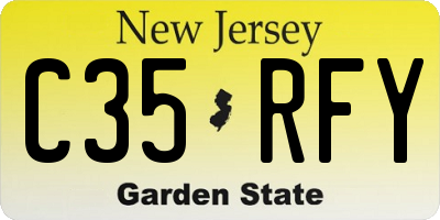 NJ license plate C35RFY