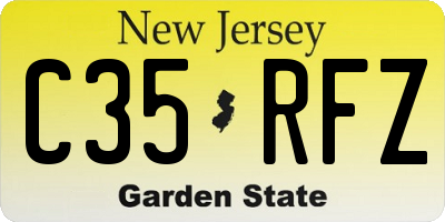 NJ license plate C35RFZ