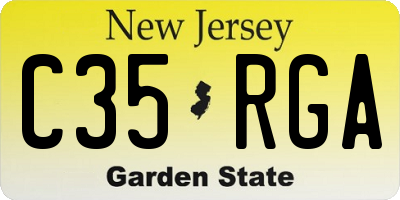 NJ license plate C35RGA