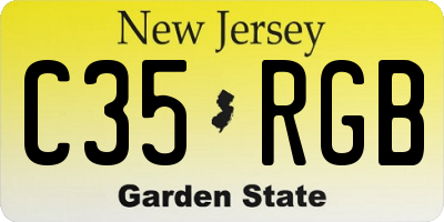 NJ license plate C35RGB