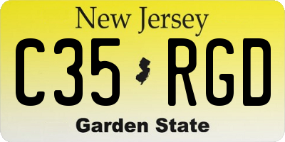 NJ license plate C35RGD