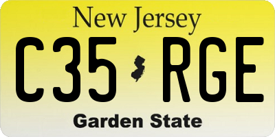 NJ license plate C35RGE