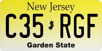 NJ license plate C35RGF