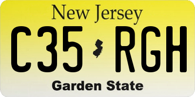 NJ license plate C35RGH