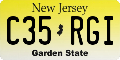 NJ license plate C35RGI