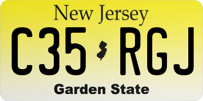 NJ license plate C35RGJ