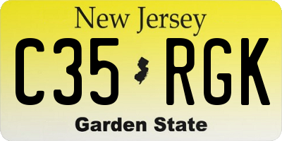 NJ license plate C35RGK