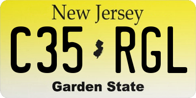 NJ license plate C35RGL