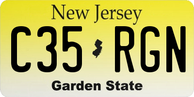 NJ license plate C35RGN