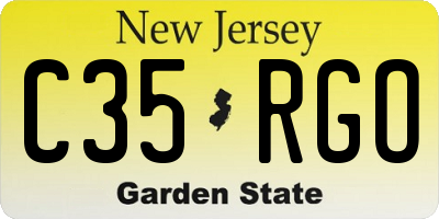 NJ license plate C35RGO