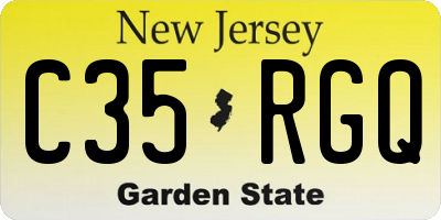 NJ license plate C35RGQ