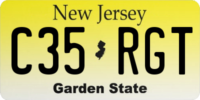NJ license plate C35RGT