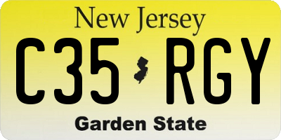 NJ license plate C35RGY