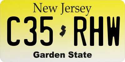 NJ license plate C35RHW