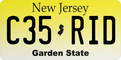 NJ license plate C35RID