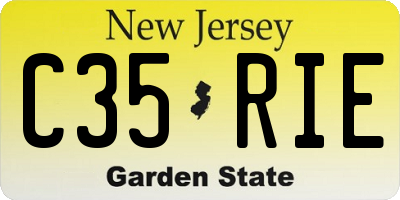 NJ license plate C35RIE