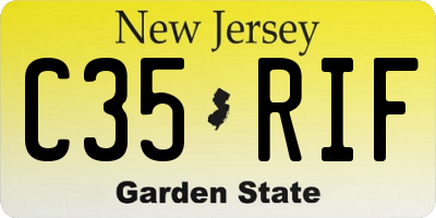 NJ license plate C35RIF