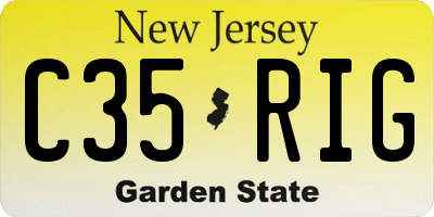 NJ license plate C35RIG