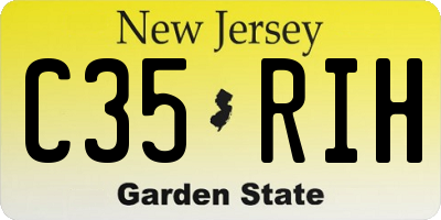 NJ license plate C35RIH