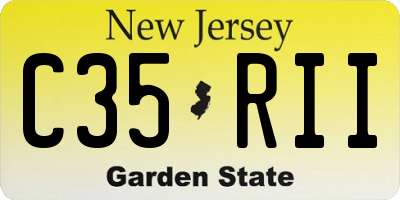 NJ license plate C35RII