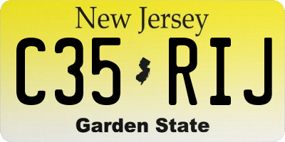 NJ license plate C35RIJ