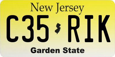 NJ license plate C35RIK