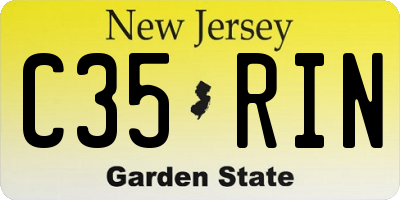 NJ license plate C35RIN