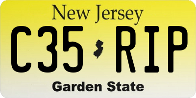 NJ license plate C35RIP