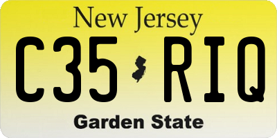 NJ license plate C35RIQ