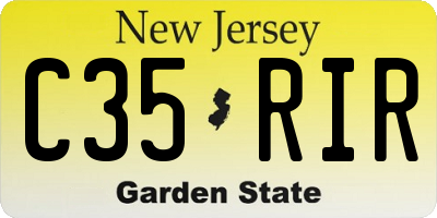 NJ license plate C35RIR