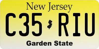 NJ license plate C35RIU