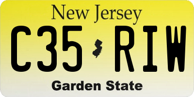 NJ license plate C35RIW