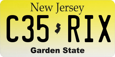 NJ license plate C35RIX