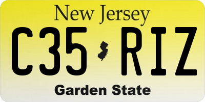 NJ license plate C35RIZ