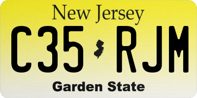 NJ license plate C35RJM