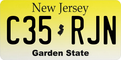NJ license plate C35RJN